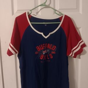 Buffalo Bills Women's Blue and Red Graphic Tee